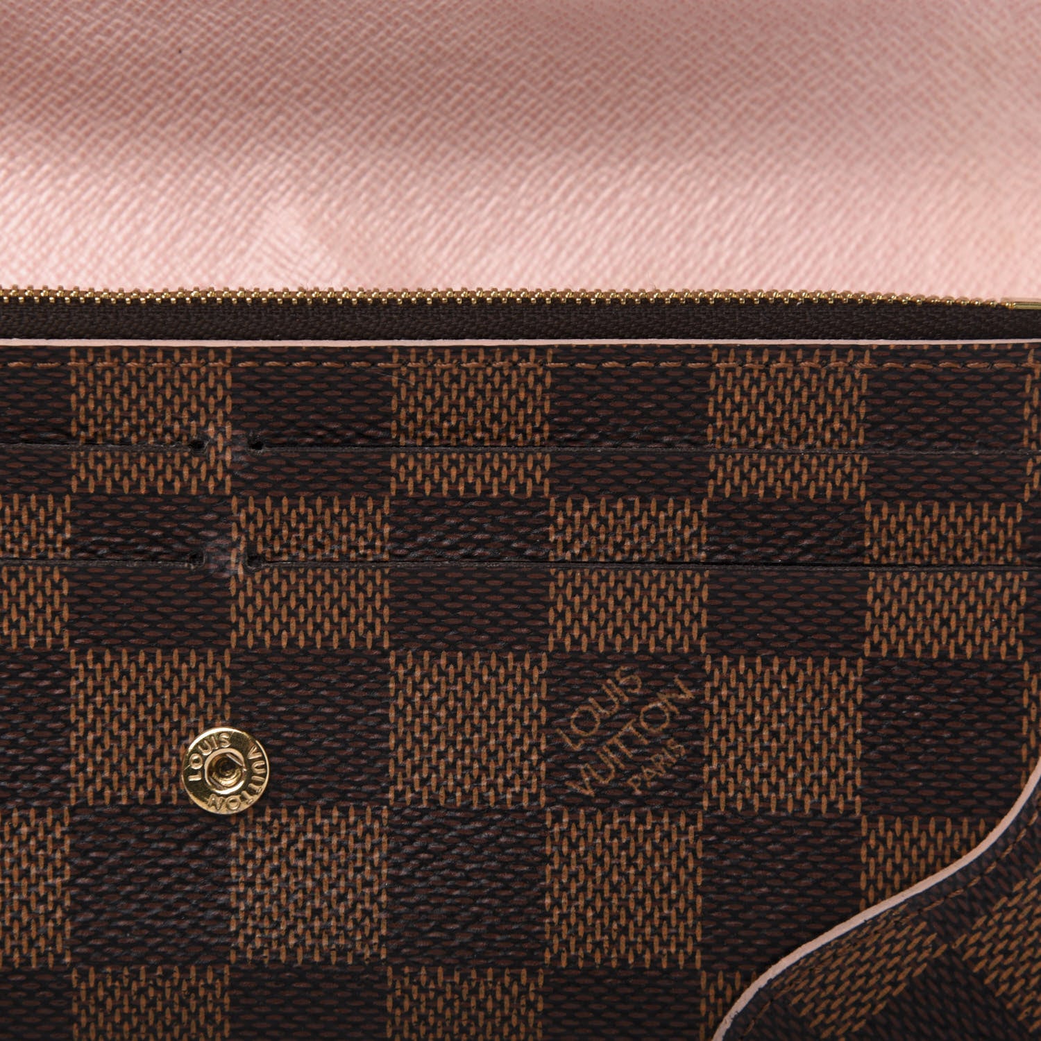 Louis Vuitton Damier Ebene Caissa Wallet Rose Ballerine 11 of 15