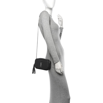 Saint Laurent Grain De Poudre Matelasse Monogram Mini Lou Camera Bag Asphalt 2 of 10