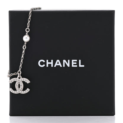 Chanel Pearl Crystal CC Bracelet Silver 5 of 5