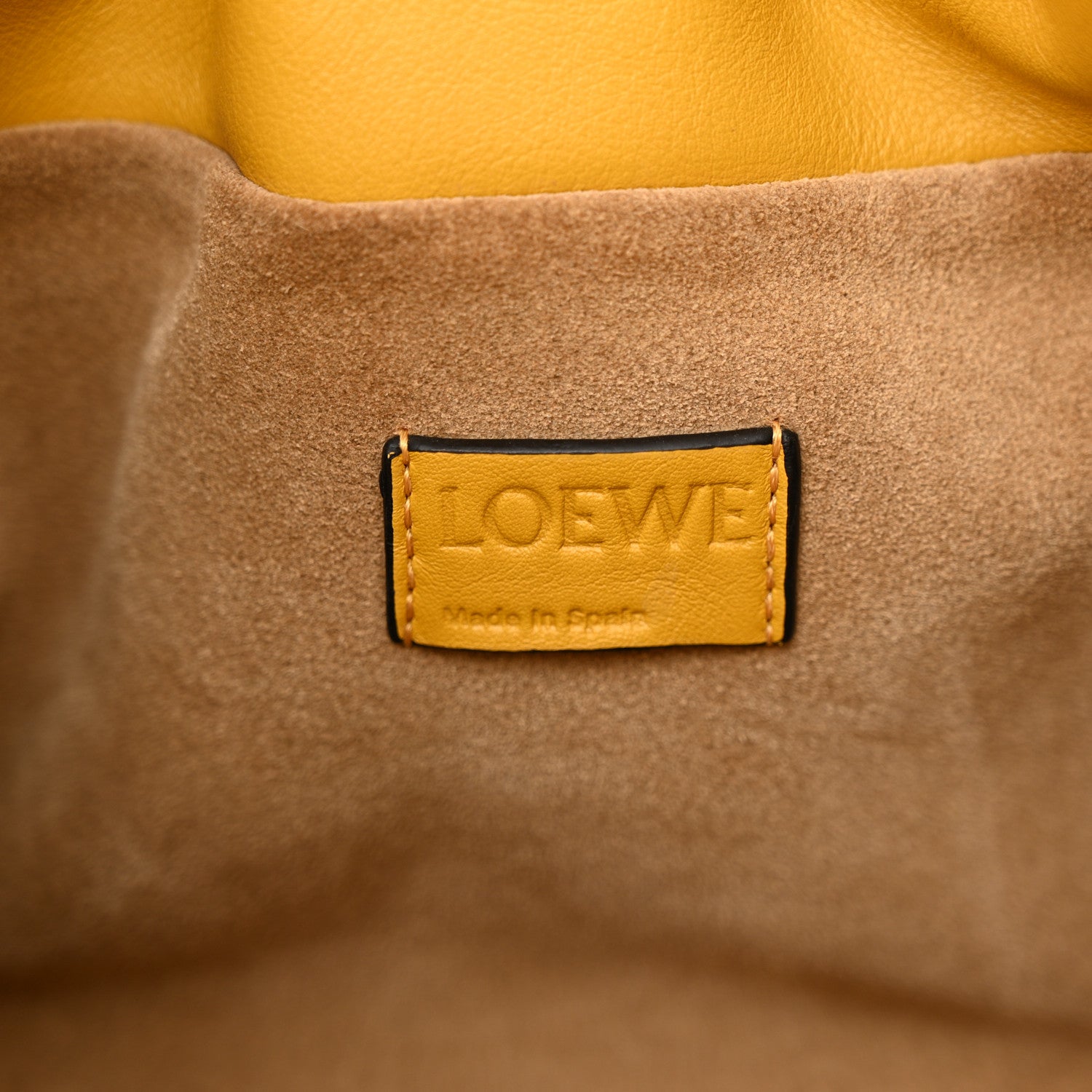 Loewe Calfskin Flamenco Knot Bag Mustard 6 of 10