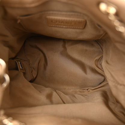 Chanel Caviar Quilted Rolled Up Bucket Drawstring Bag Beige 5 of 12
