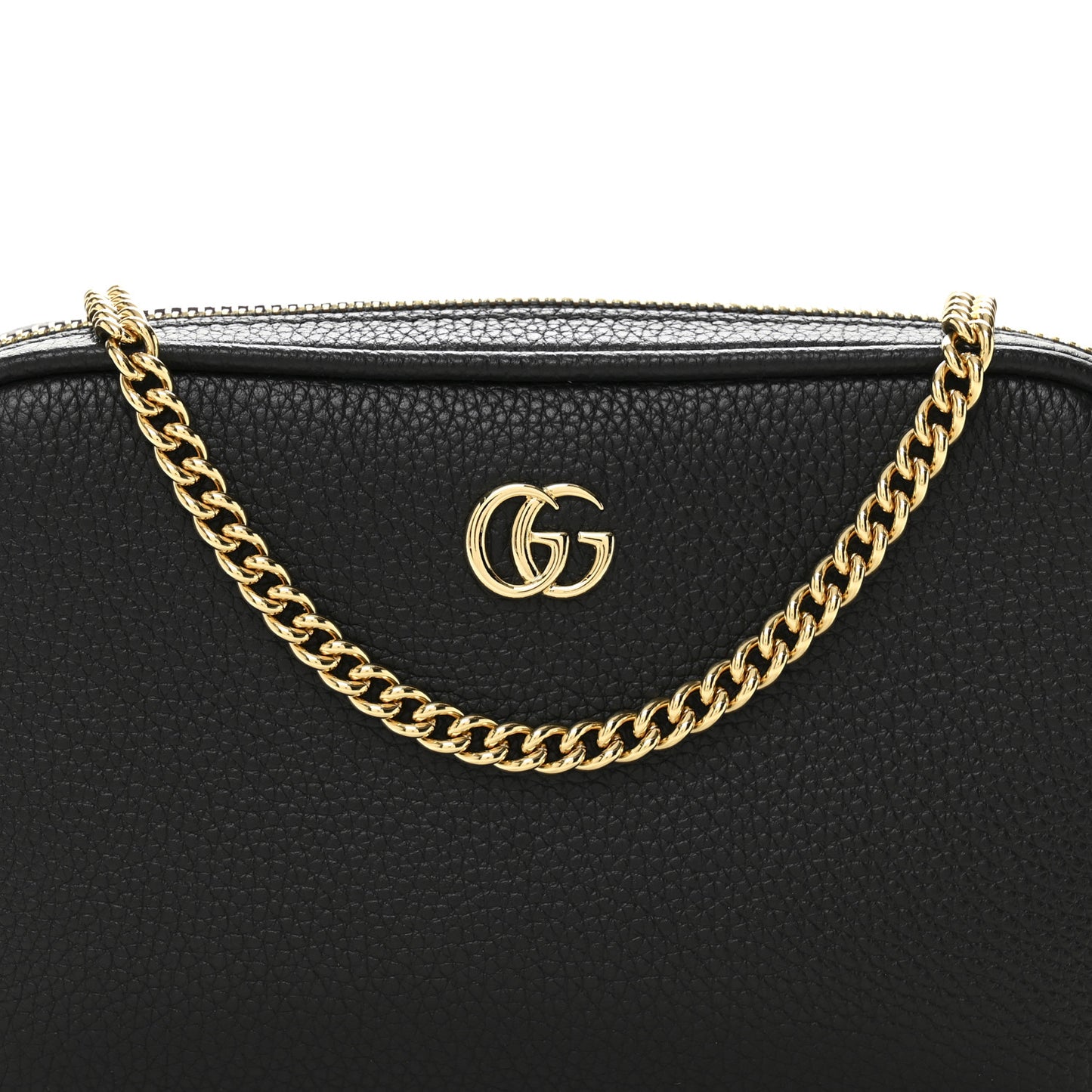 Dollar Calfskin Super Mini GG Marmont Chain Shoulder Bag Black