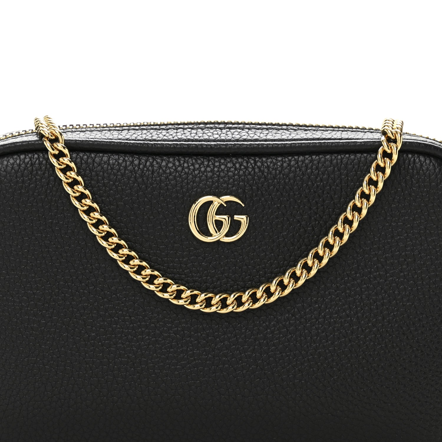 Gucci Dollar Calfskin Super Mini GG Marmont Chain Shoulder Bag Black 8 of 11