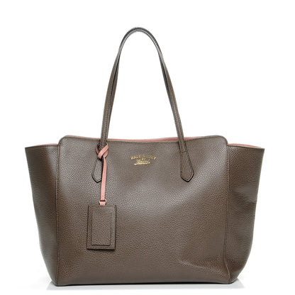 Gucci Dollar Calfskin Medium Swing Tote Grey Field Soft Pink 1 of 7