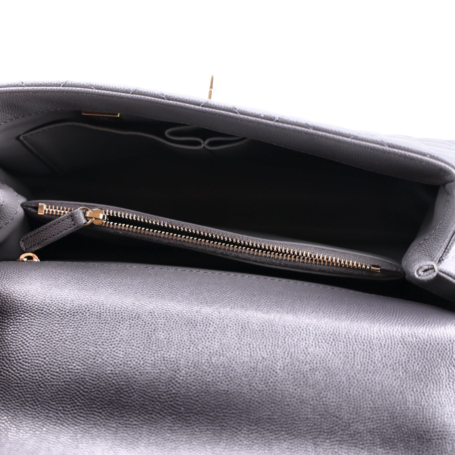 Chanel Caviar Quilted Small Coco Handle Flap Dark Grey 5 of 11