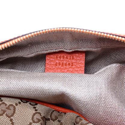 Gucci Monogram Dollar Calfskin Mini Bree Messenger Bag Beige Ebony Sun Orange 9 of 13