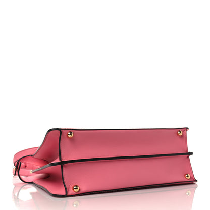 Fendi Calfskin Floral Ajour Embroidered Medium Peekaboo I SEE U Satchel Rosa 3 of 8