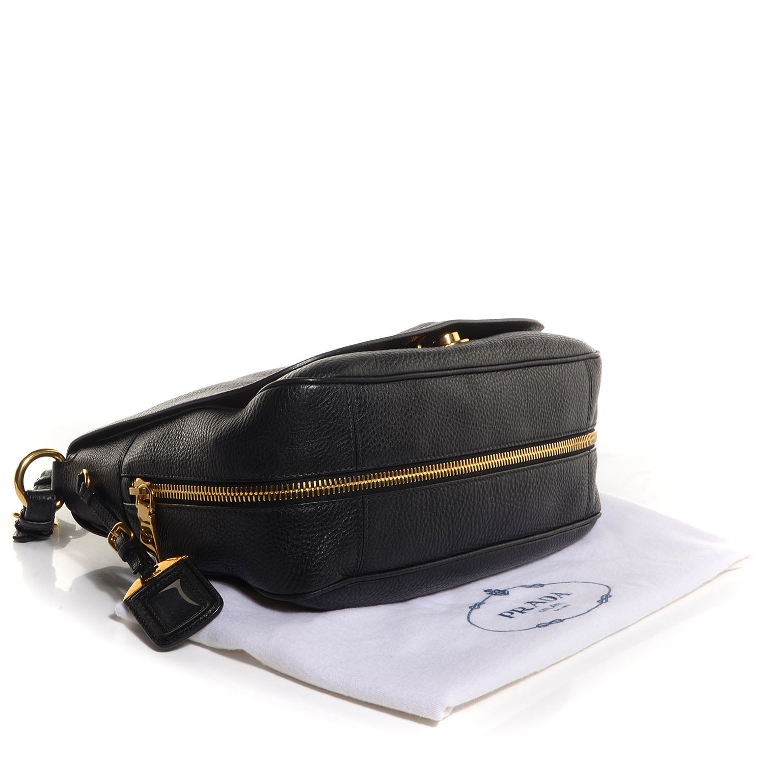 Prada Vitello Daino Shoulder Flap Bag Nero Black 4 of 10