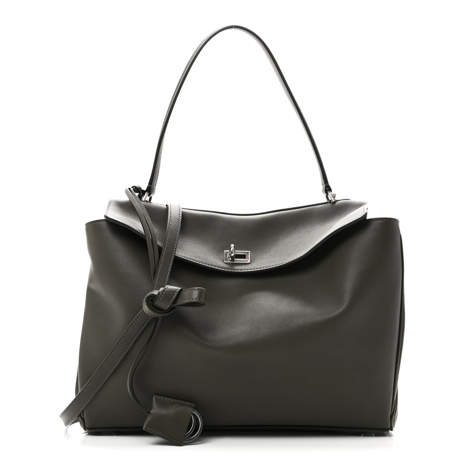Balenciaga Natural Smooth Calfskin Medium Rodeo Top Handle Handbag Grey 1 of 10