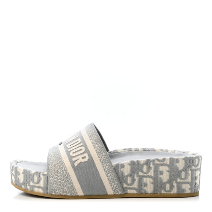 Christian Dior Oblique D-Way Platform Sandals 40 Grey Stone 1 of 4