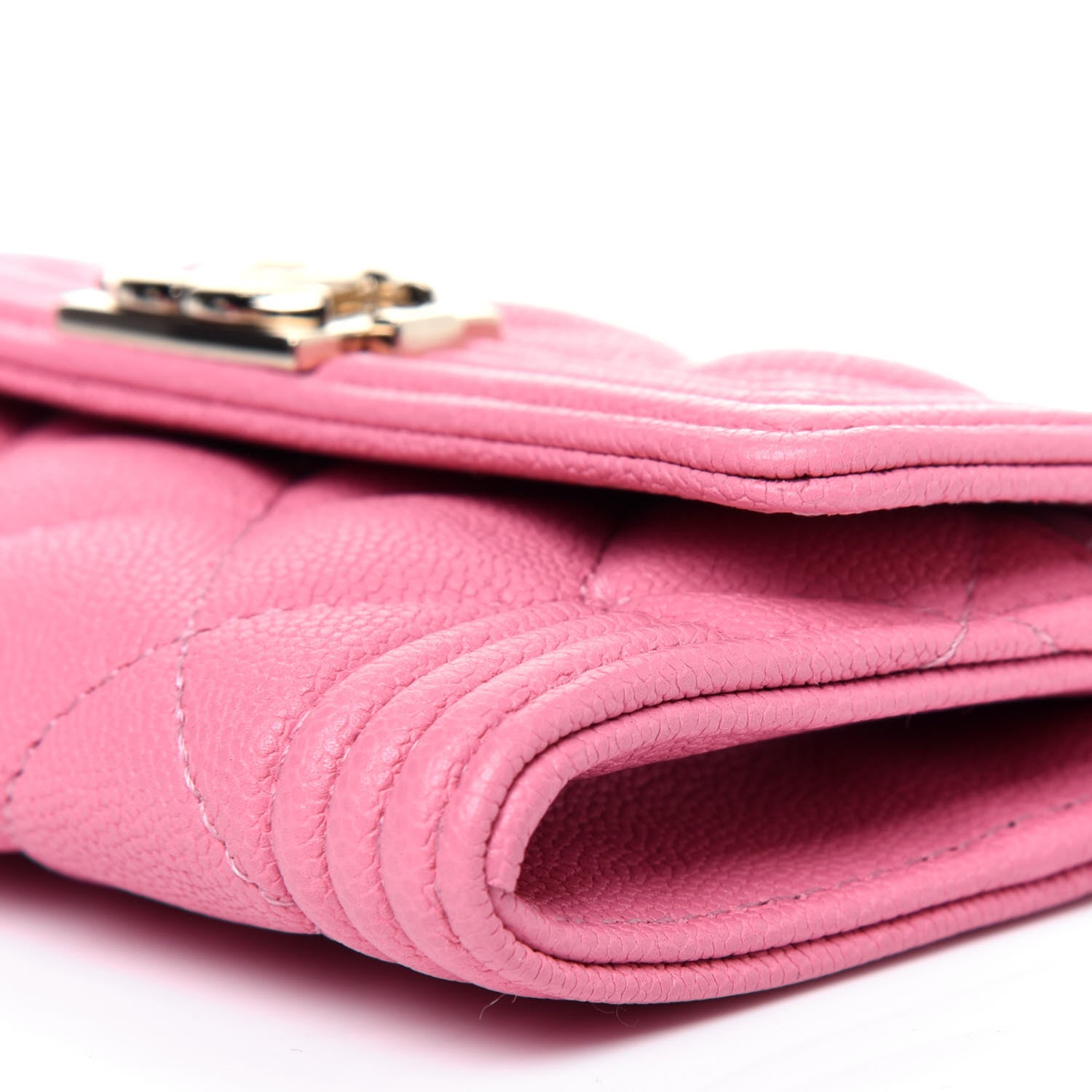Chanel Caviar Quilted Boy Flap Card Holder Wallet Light Pink 10 of 12