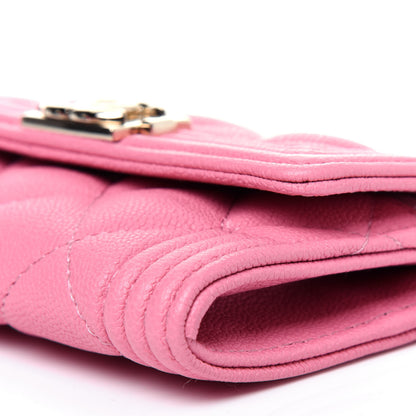 Chanel Caviar Quilted Boy Flap Card Holder Wallet Light Pink 10 of 12