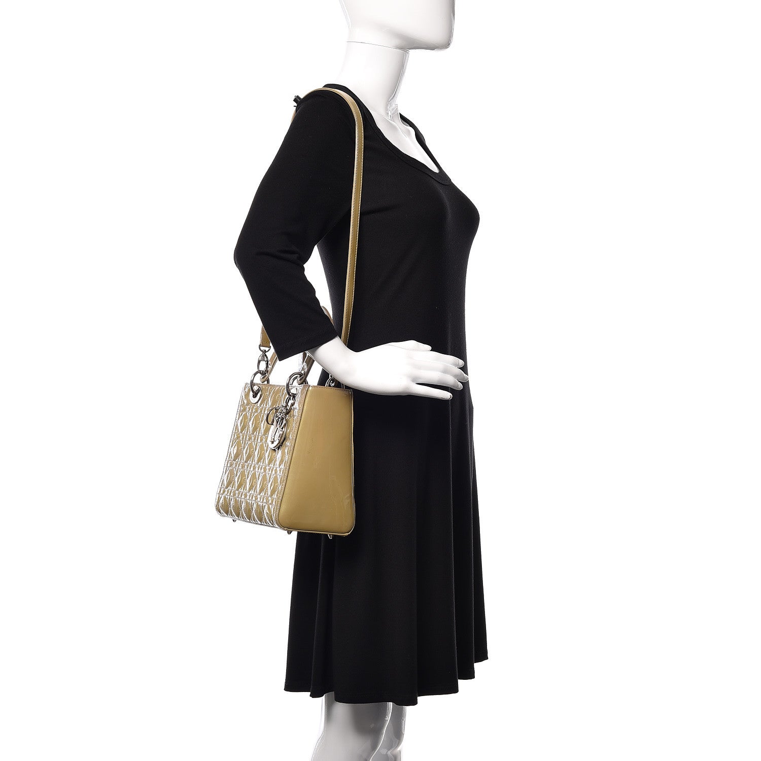 Christian Dior Patent Cannage Medium Lady Dior Grey 2 of 14