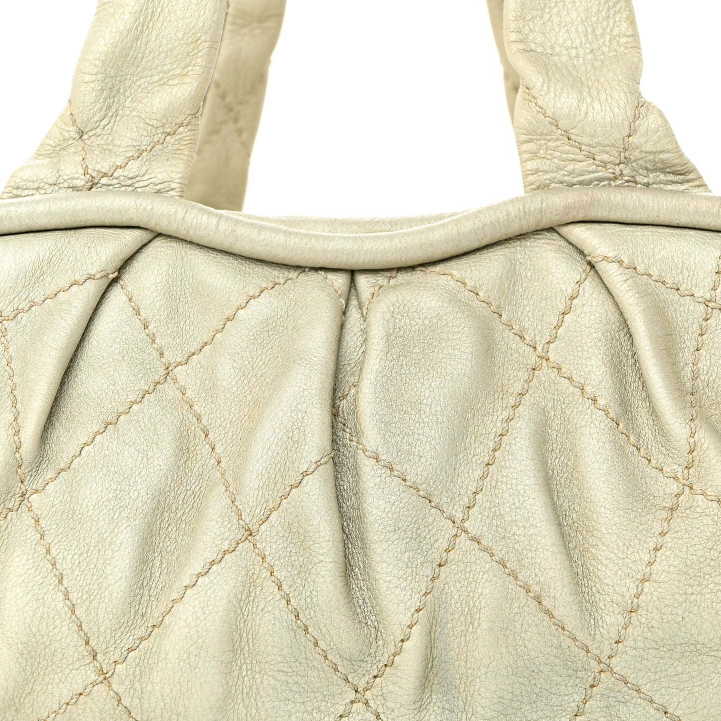 Metallic Deerskin Stitched Bowler Gold