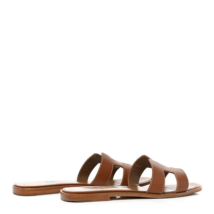 Hermes Box Calfskin Oran Sandals 40 Gold 4 of 11