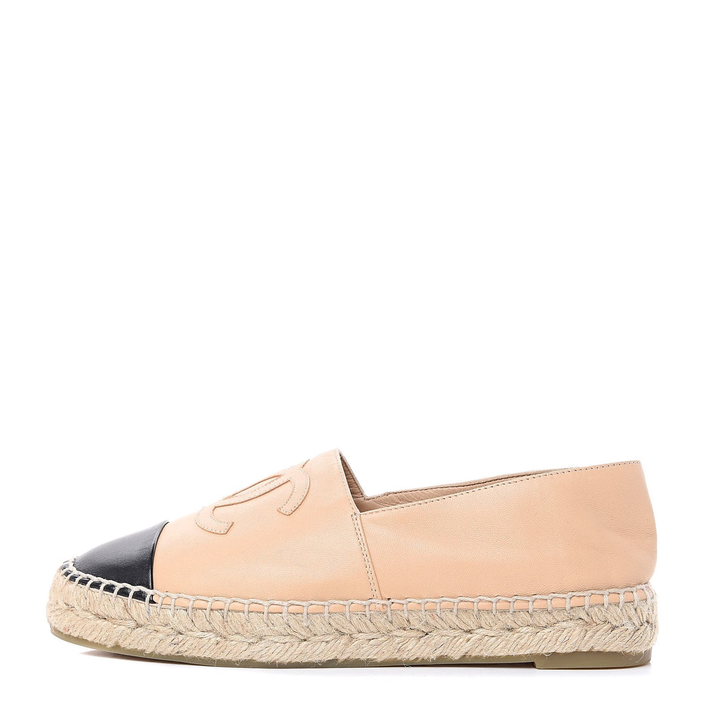 Lambskin CC Espadrilles 36 Beige Black