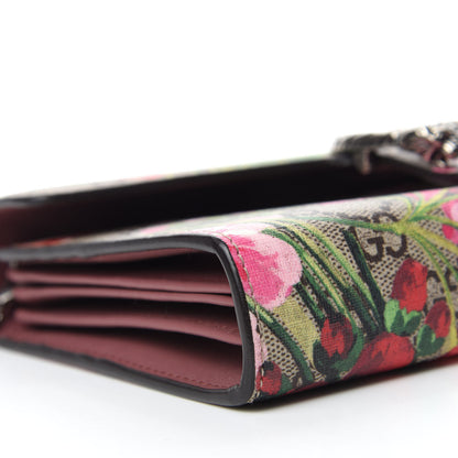 Gucci GG Supreme Monogram Blooms Mini Dionysus Chain Wallet Beige Multicolor Dry Rose 6 of 11