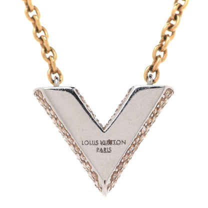 Louis Vuitton Crystal Essential V Necklace Gold 5 of 10