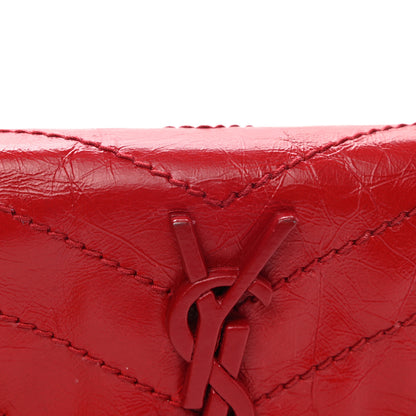 Saint Laurent Crinkled Calfskin Matelasse Monogram Niki Compact Wallet Red 8 of 10