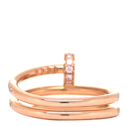 Cartier 18K Pink Gold Diamond Double Juste Un Clou Paved Ring 49 4.75 6 of 16