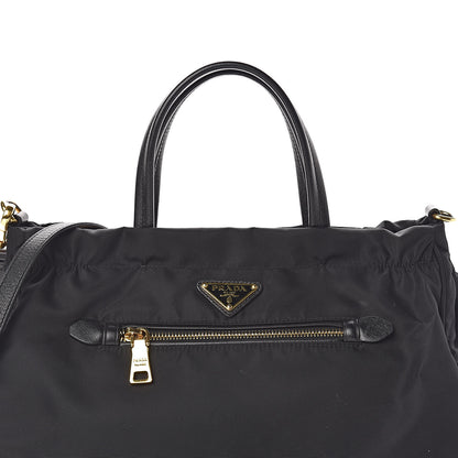 Prada Tessuto Nylon Saffiano Shopping Satchel Black 11 of 11