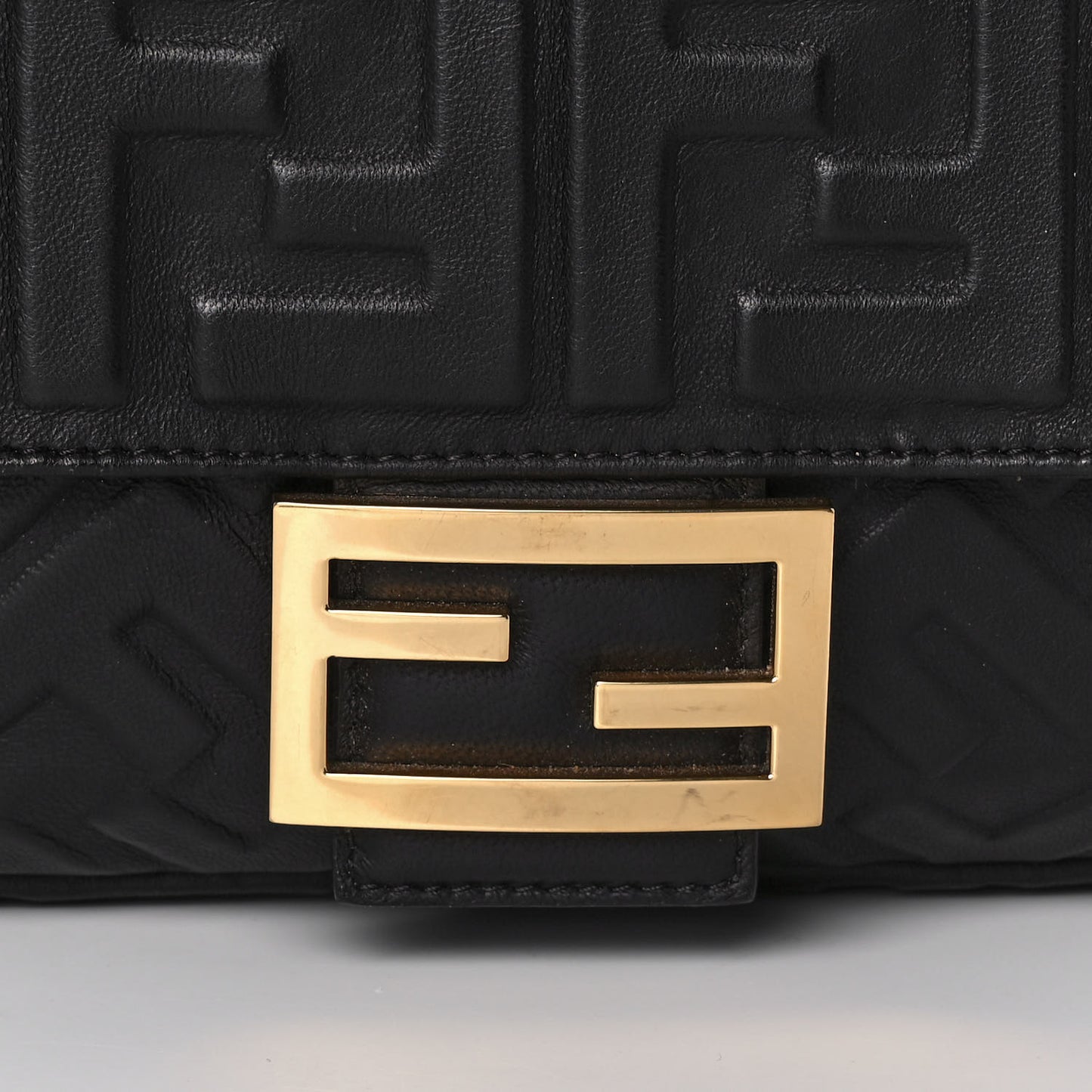 Nappa FF 1974 Embossed Baguette Black