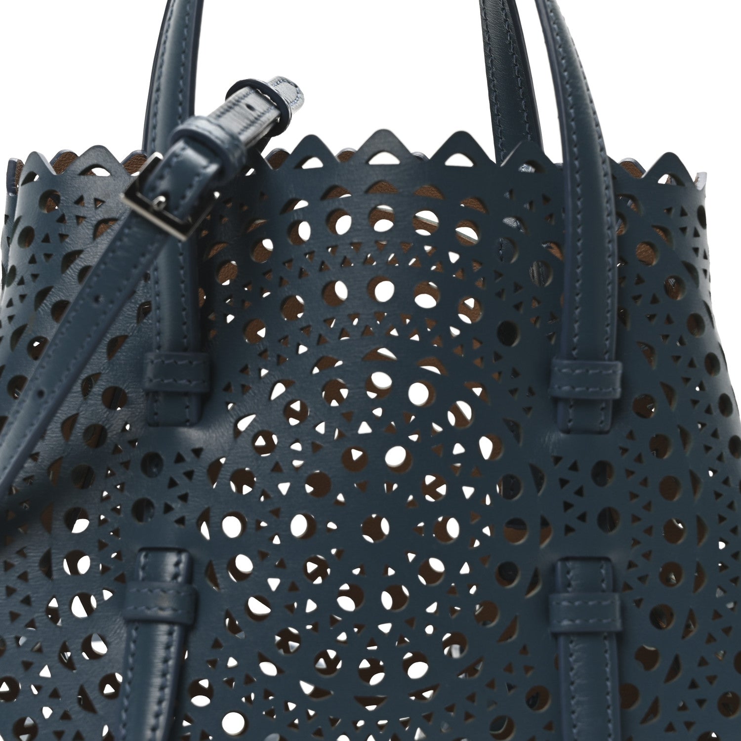 Alaia Lux Calfskin Vienne Wave Mina 20 Bag Bleu Ardois 7 of 10