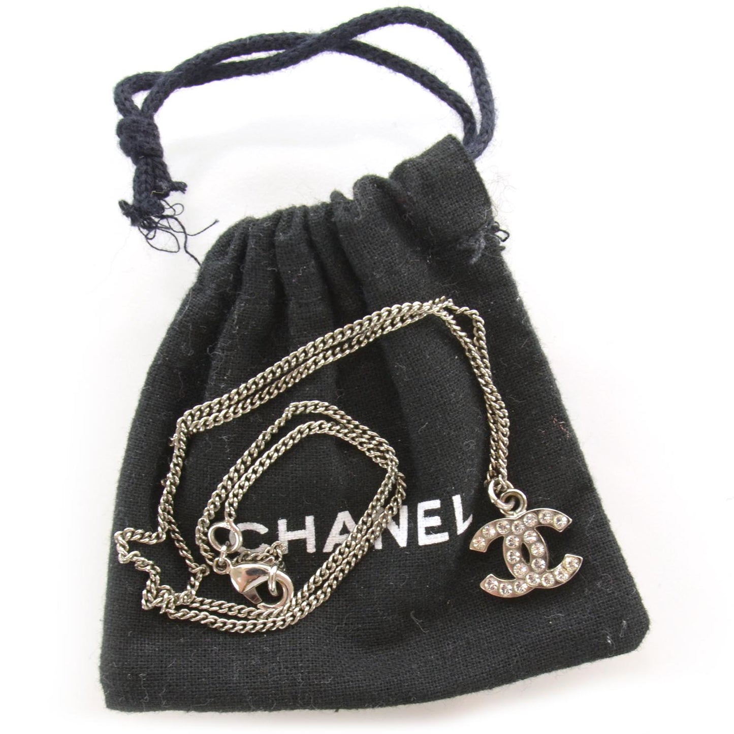 Crystal CC Necklace Silver