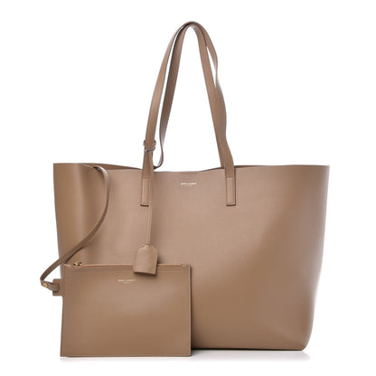 Saint Laurent Calfskin Large Shopping Tote Dark Beige 1 of 8