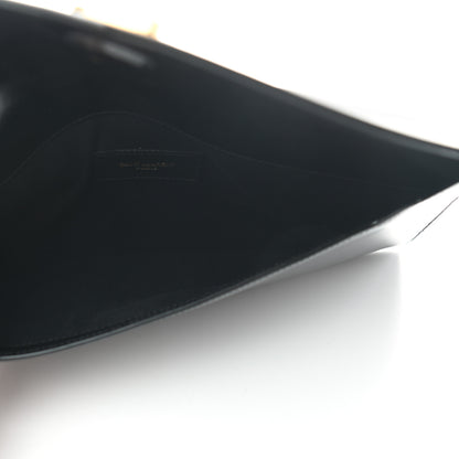 Saint Laurent Smooth Shiny Calfskin Monogram Uptown Pouch Black 5 of 8
