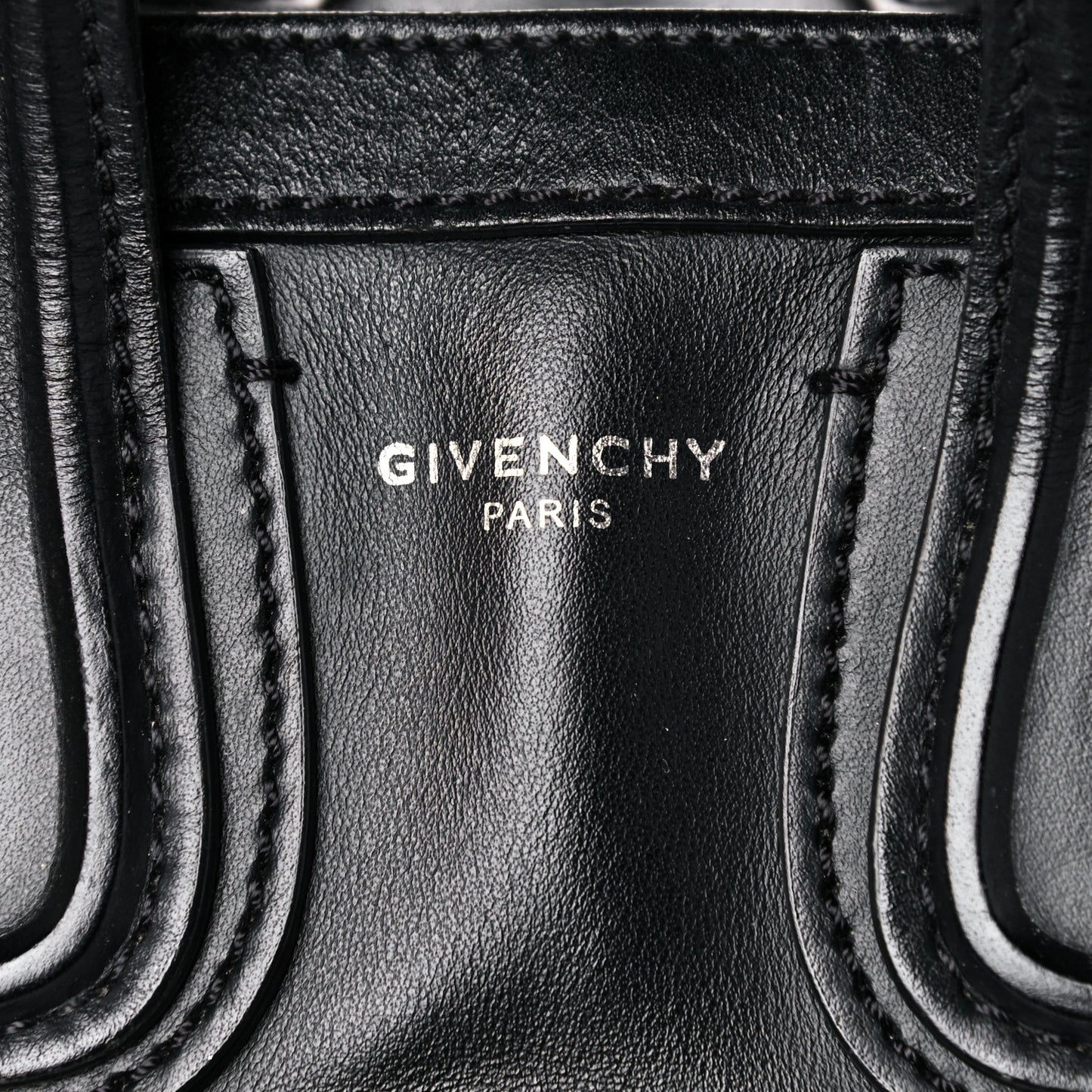 Waxed Calfskin Medium Nightingale Logo Strap Black