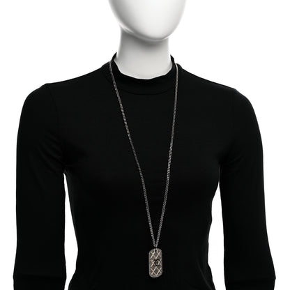Chanel Dog Tag CC Necklace Silver 2 of 5