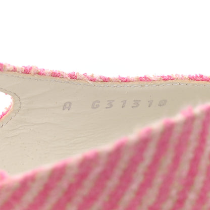 Chanel Fabric Grosgrain Cap Toe CC Striped Slingback Pumps 36 Pink Black 39.5 Pink Black 8 of 10