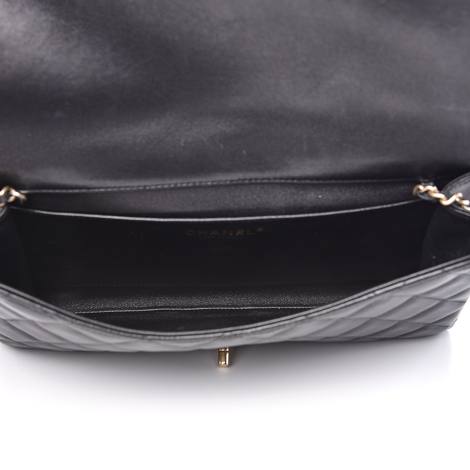 Chanel Lambskin Quilted Clutch With Chain Flap Black 4 of 13