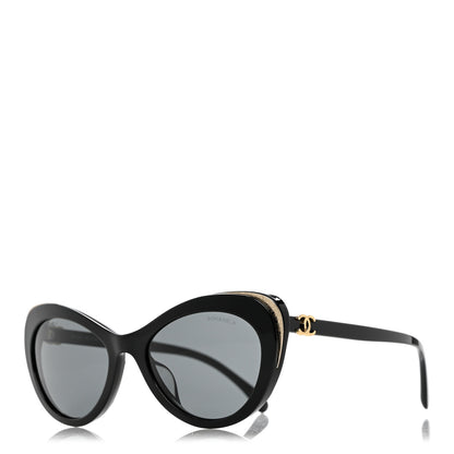 Chanel Acetate Cat Eye CC Sunglasses 5432-A Black 1 of 8