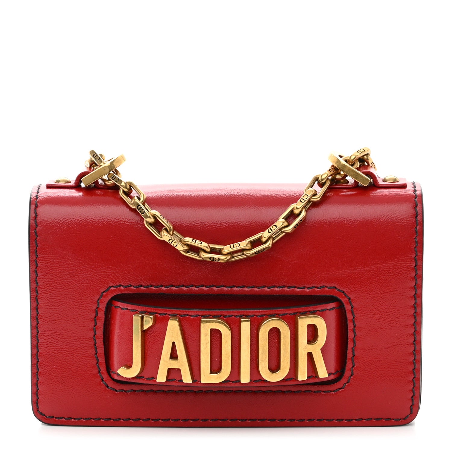 Christian Dior Calfskin Mini J'Adior Chain Flap Bag Spicy Red 1 of 8