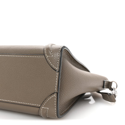 Celine Drummed Calfskin Nano Luggage Souris 10 of 10
