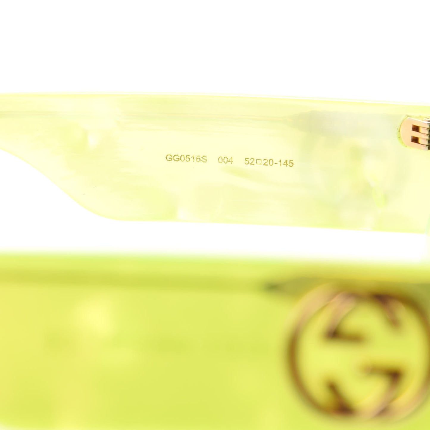 Acetate Rectangular Sunglasses GG0516S Fluorescent Yellow