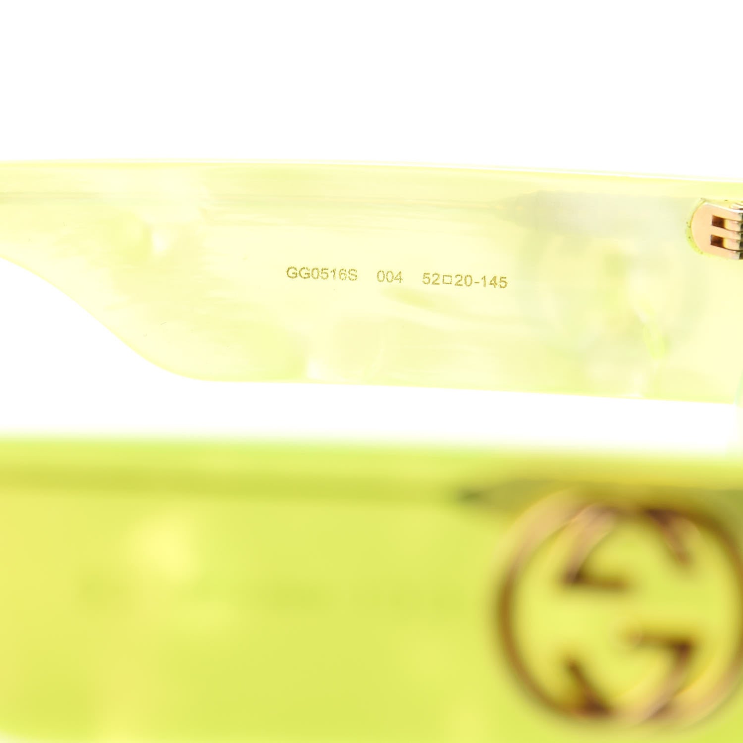 Gucci Acetate Rectangular Sunglasses GG0516S Fluorescent Yellow 5 of 6