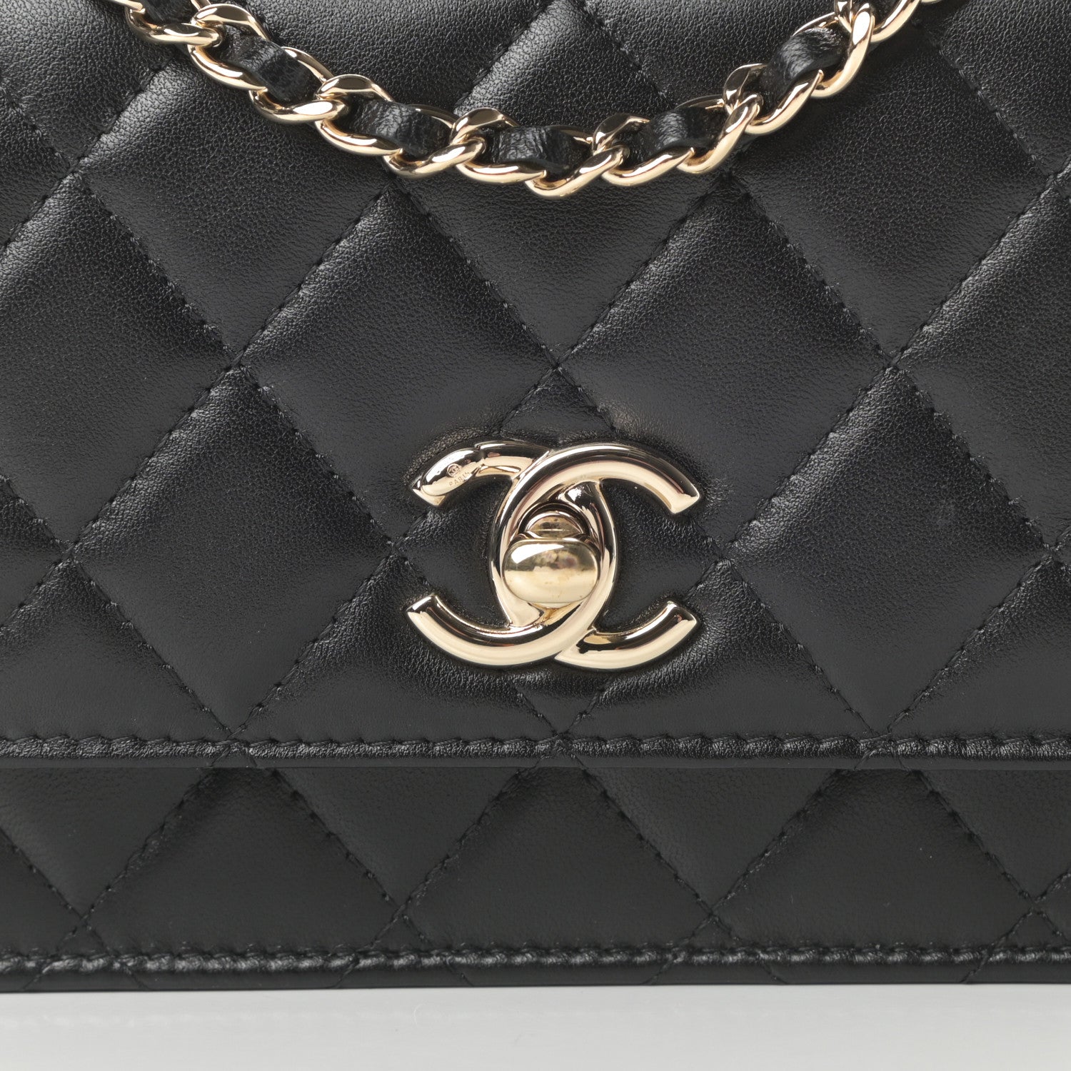 Chanel Lambskin Quilted Mini Trendy CC Wallet On Chain WOC Black 8 of 13