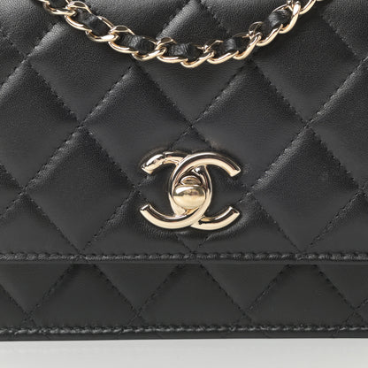 Chanel Lambskin Quilted Mini Trendy CC Wallet On Chain WOC Black 8 of 13
