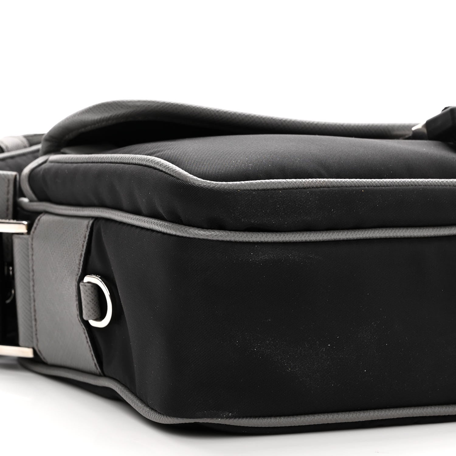 Prada Tessuto Nylon Saffiano Messenger Bag Black Royal Marmo 9 of 10
