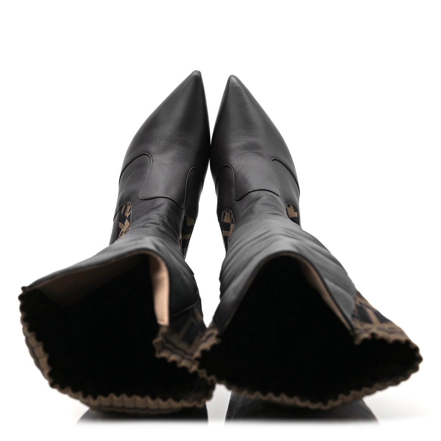 Nappa Microfiber Fabric FF Rockoko Thigh High Boots 40 Ebano Tobacco Black