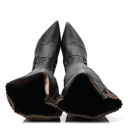 Fendi Nappa Microfiber Fabric FF Rockoko Thigh High Boots 40 Ebano Tobacco Black 2 of 12