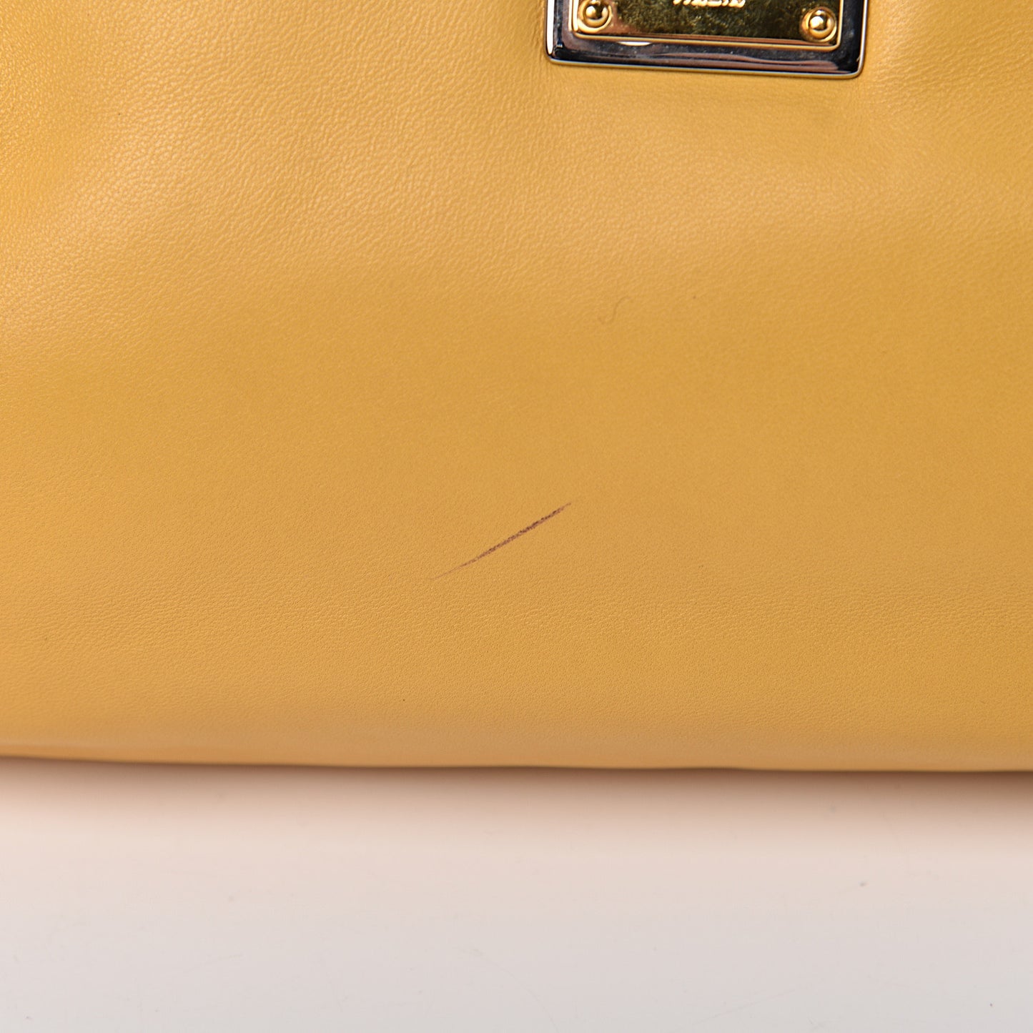 Calfskin Kiss Lock Frame Chain Bag Yellow