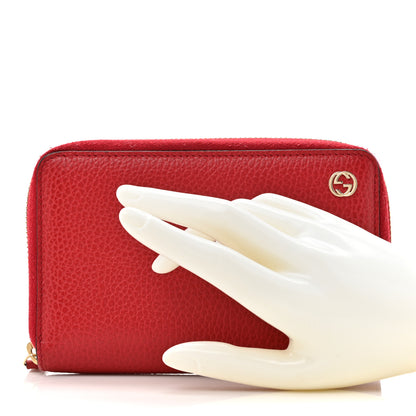 Gucci Dollar Calfskin Medium GG Zip Around Wallet Red 2 of 10