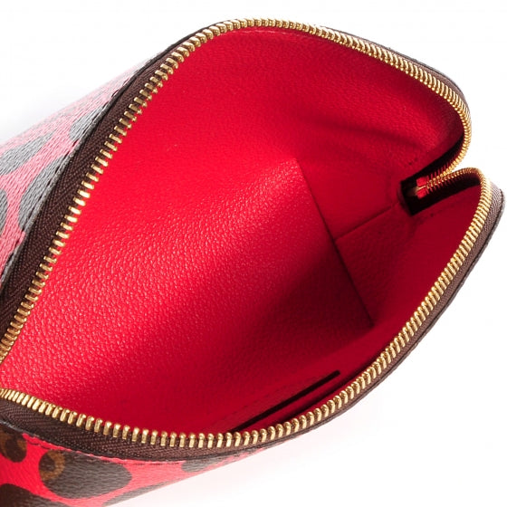 Louis Vuitton Monogram Kusama Pumpkin Dots Cosmetic Pouch Red 5 of 7
