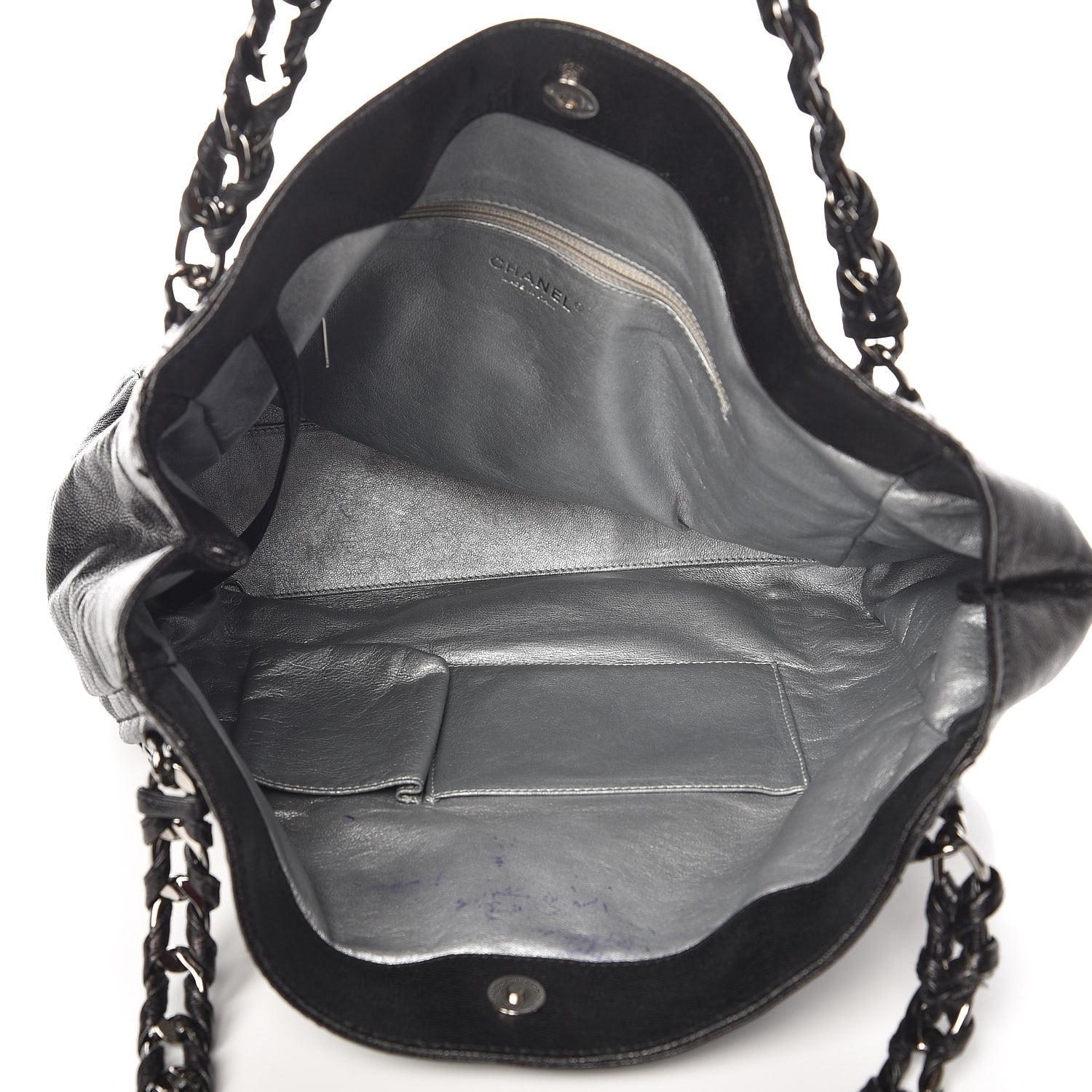 Chanel Glazed Caviar Modern Chain Tote Black 5 of 9