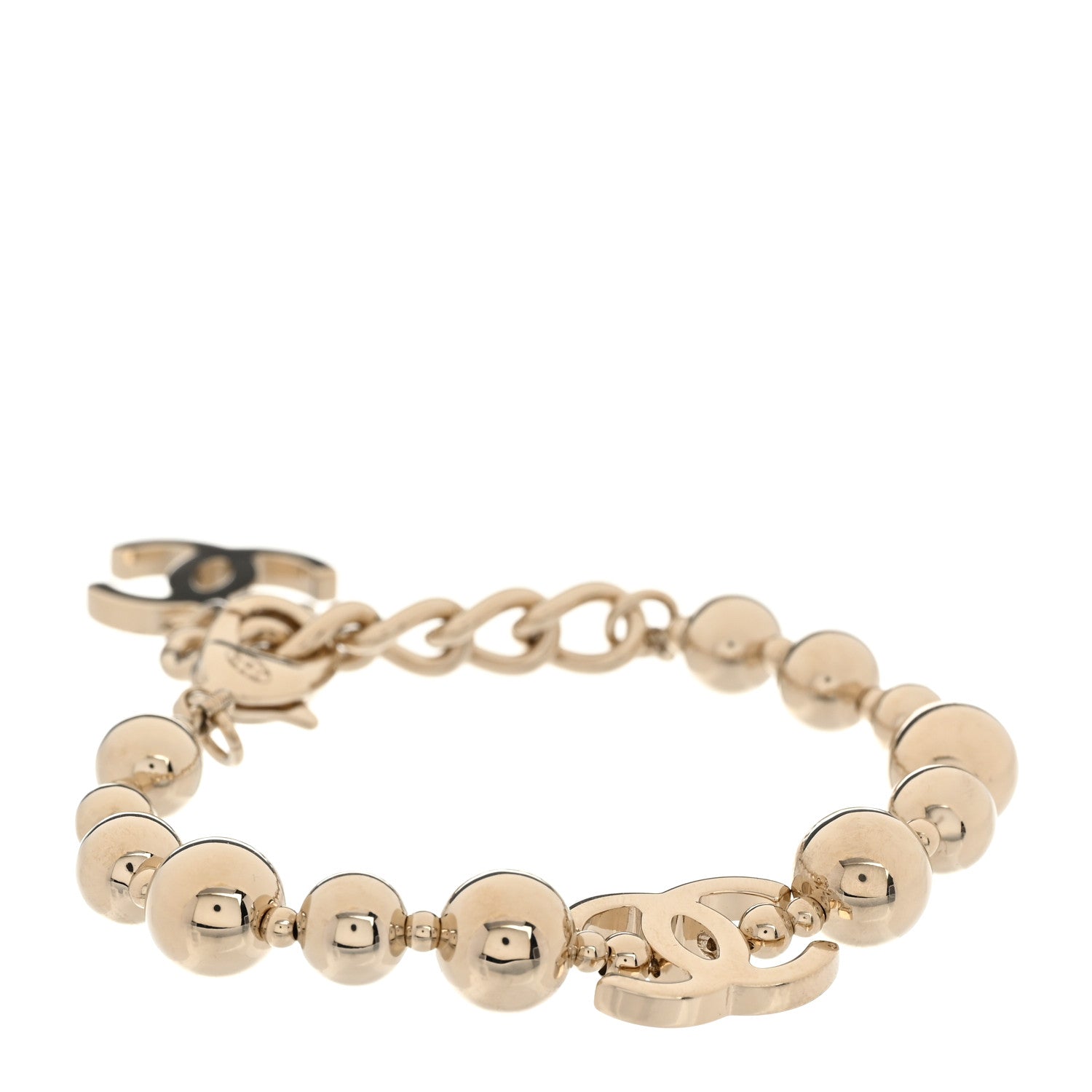 Chanel Metal Beaded CC Bracelet Gold 1 of 6