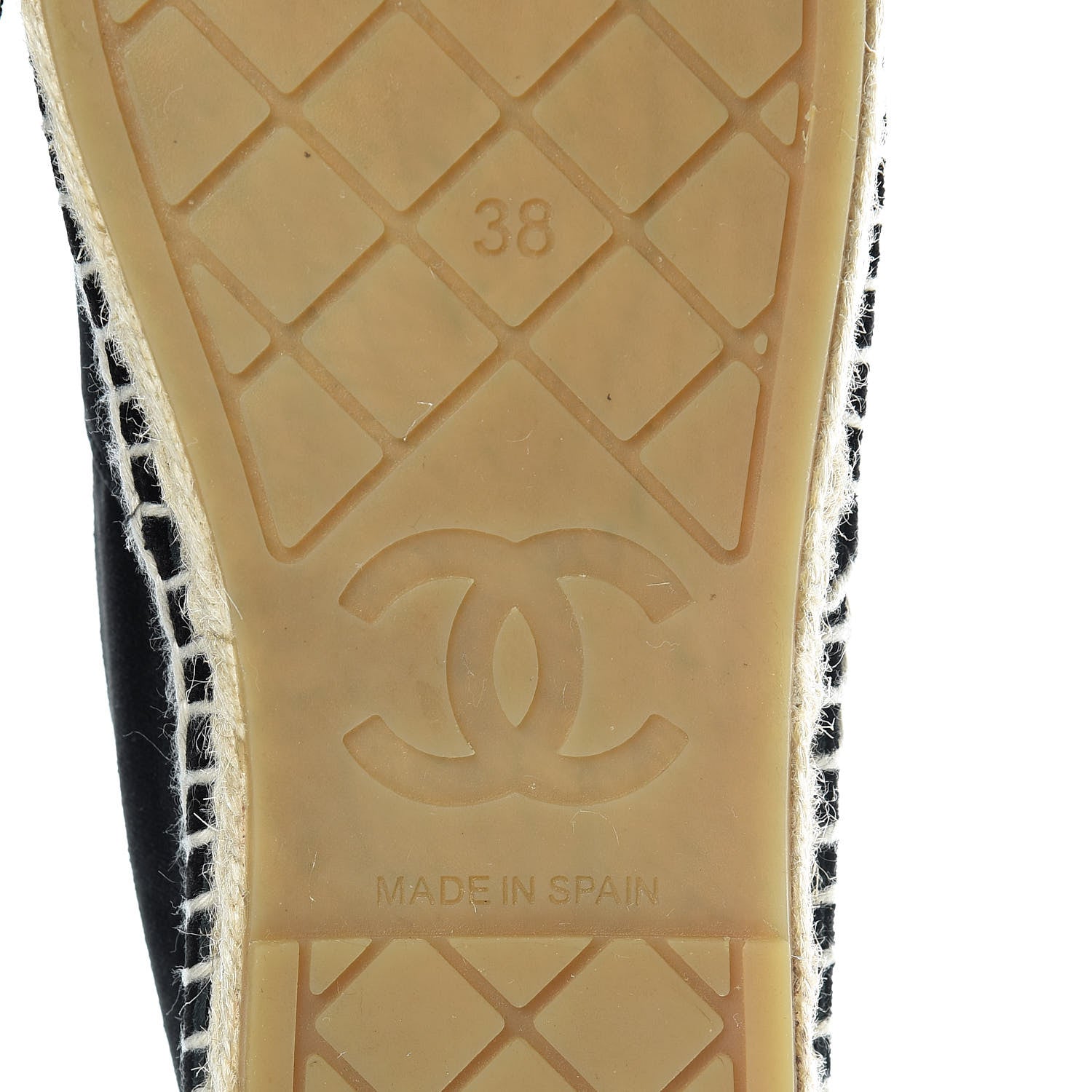Chanel Velvet Logo Espadrilles 38 Black 8 of 12